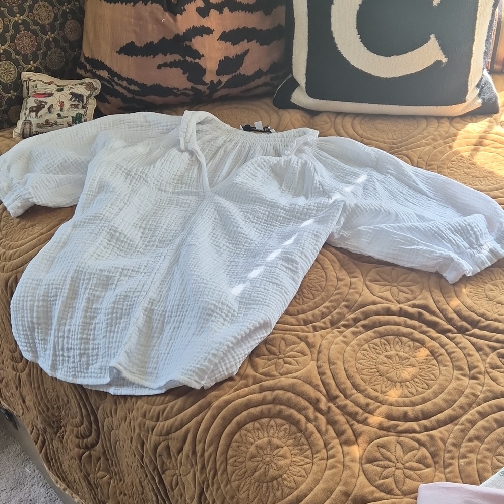 Joe's Jeans White Smocked Top